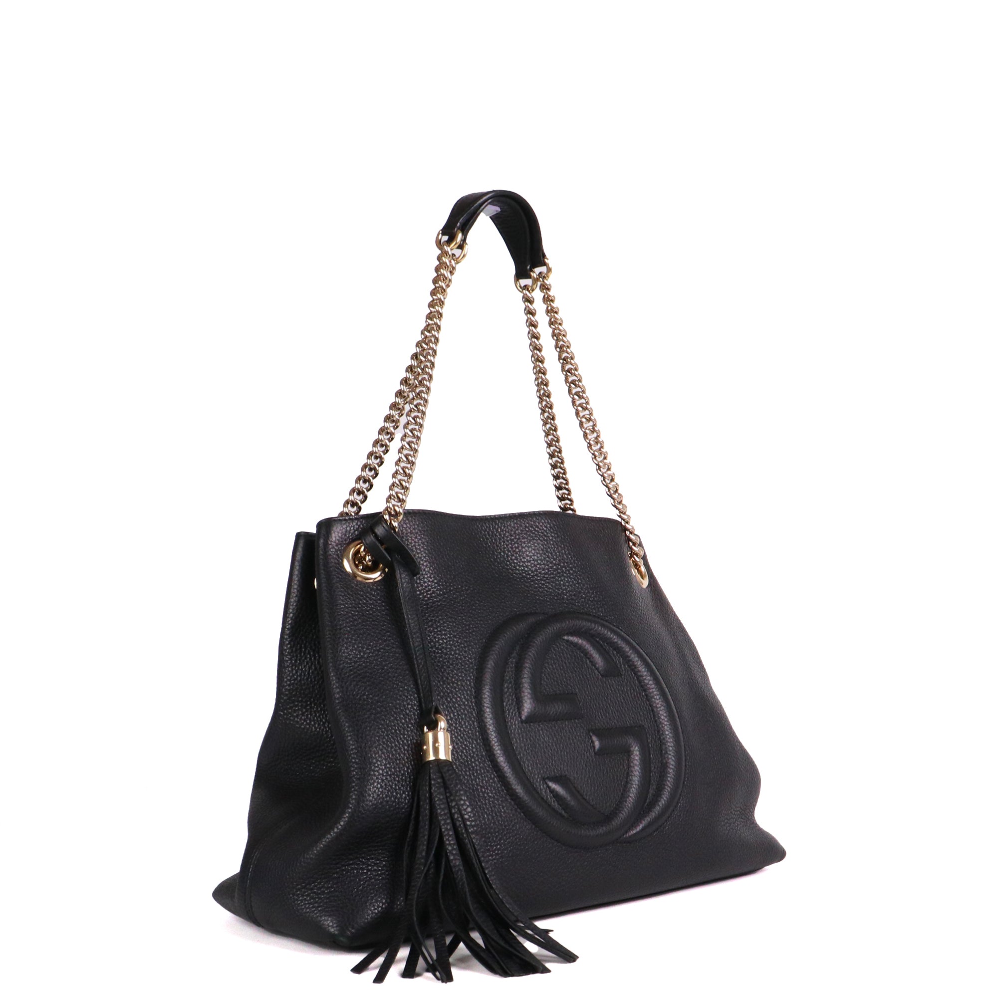 GUCCI - Gucci Soho tote bag in silver grained leather 