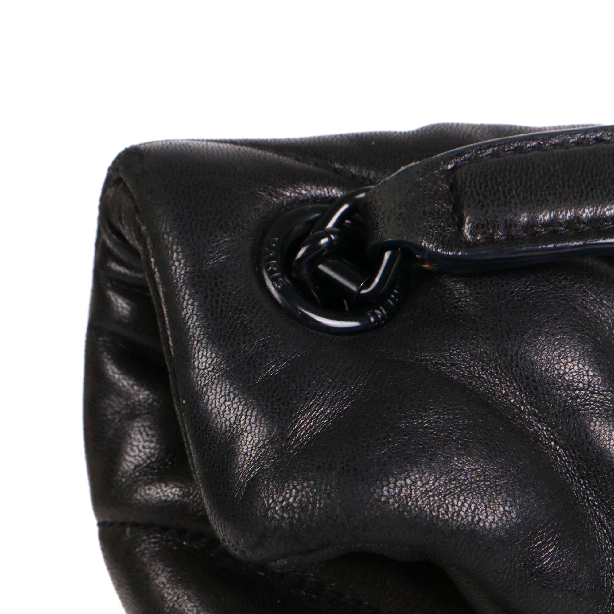 SAINT LAURENT - Sac à bandoulière Puffer medium Saint Laurent en cuir noir