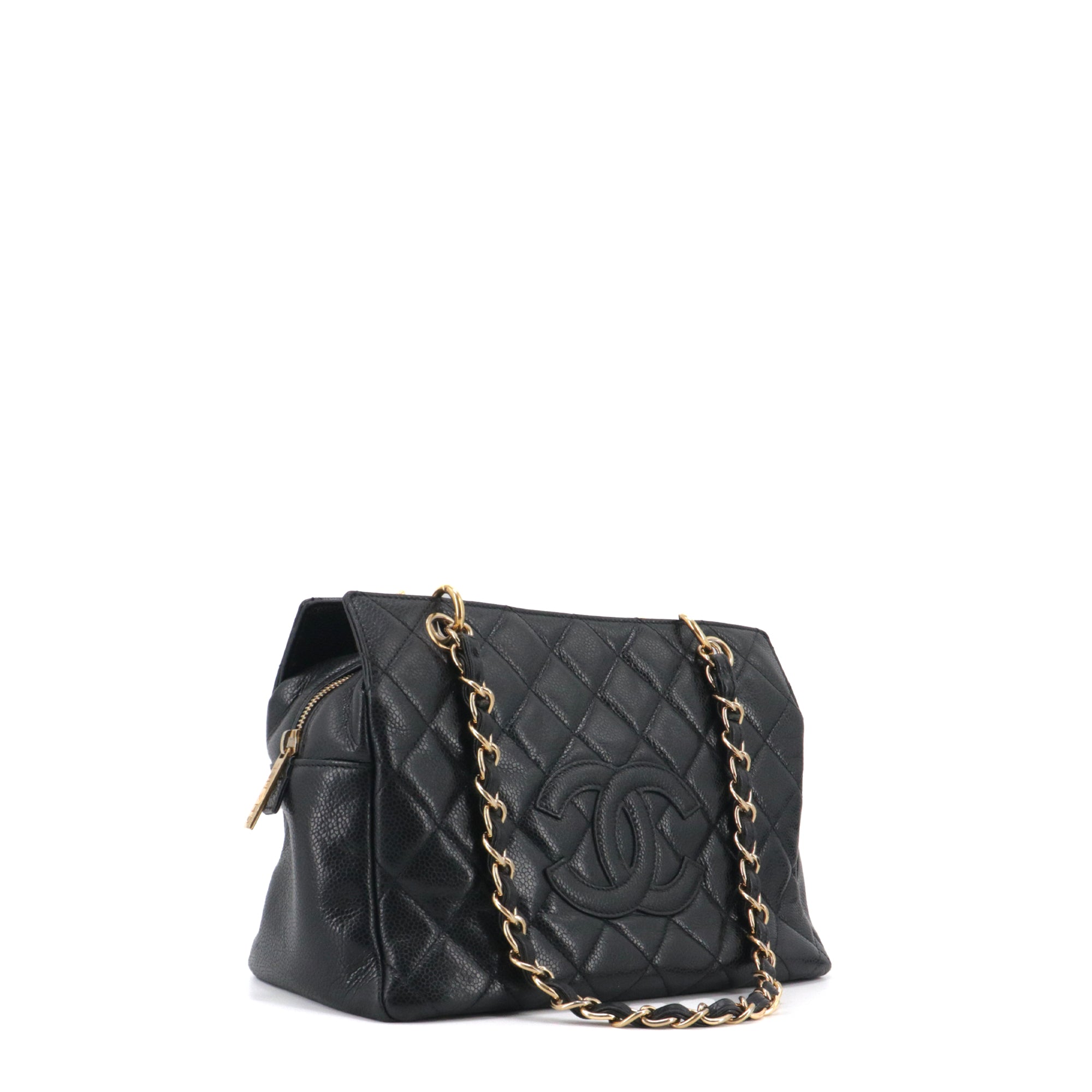 CHANEL - Chanel PM Shopping Tote Bag in Black Caviar Leather