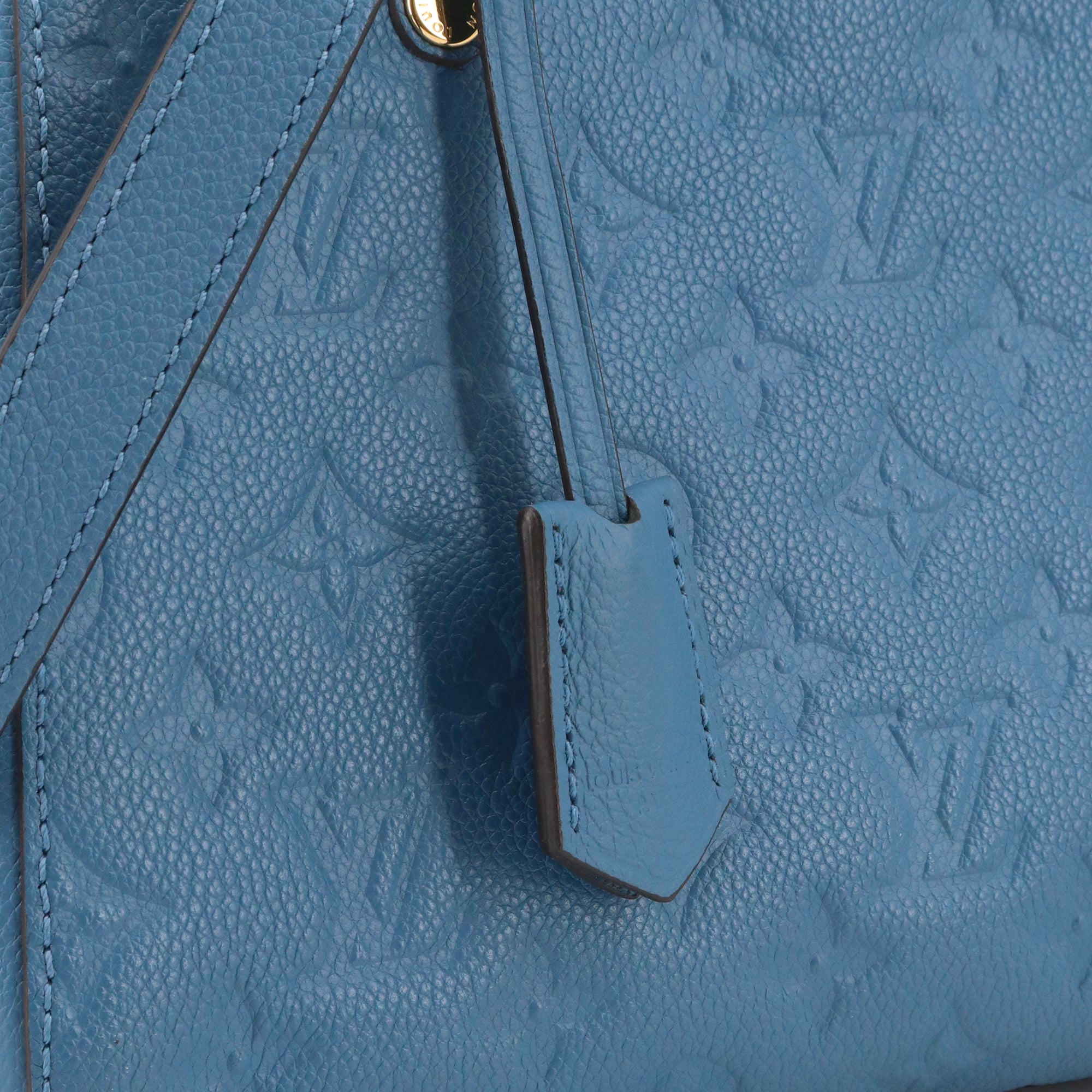 LOUIS VUITTON - Louis Vuitton Montaigne PM handbag in blue empreinte leather