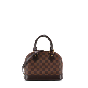 LOUIS VUITTON - Sac à bandoulière Alma BB Louis Vuitton en toile damier ébène