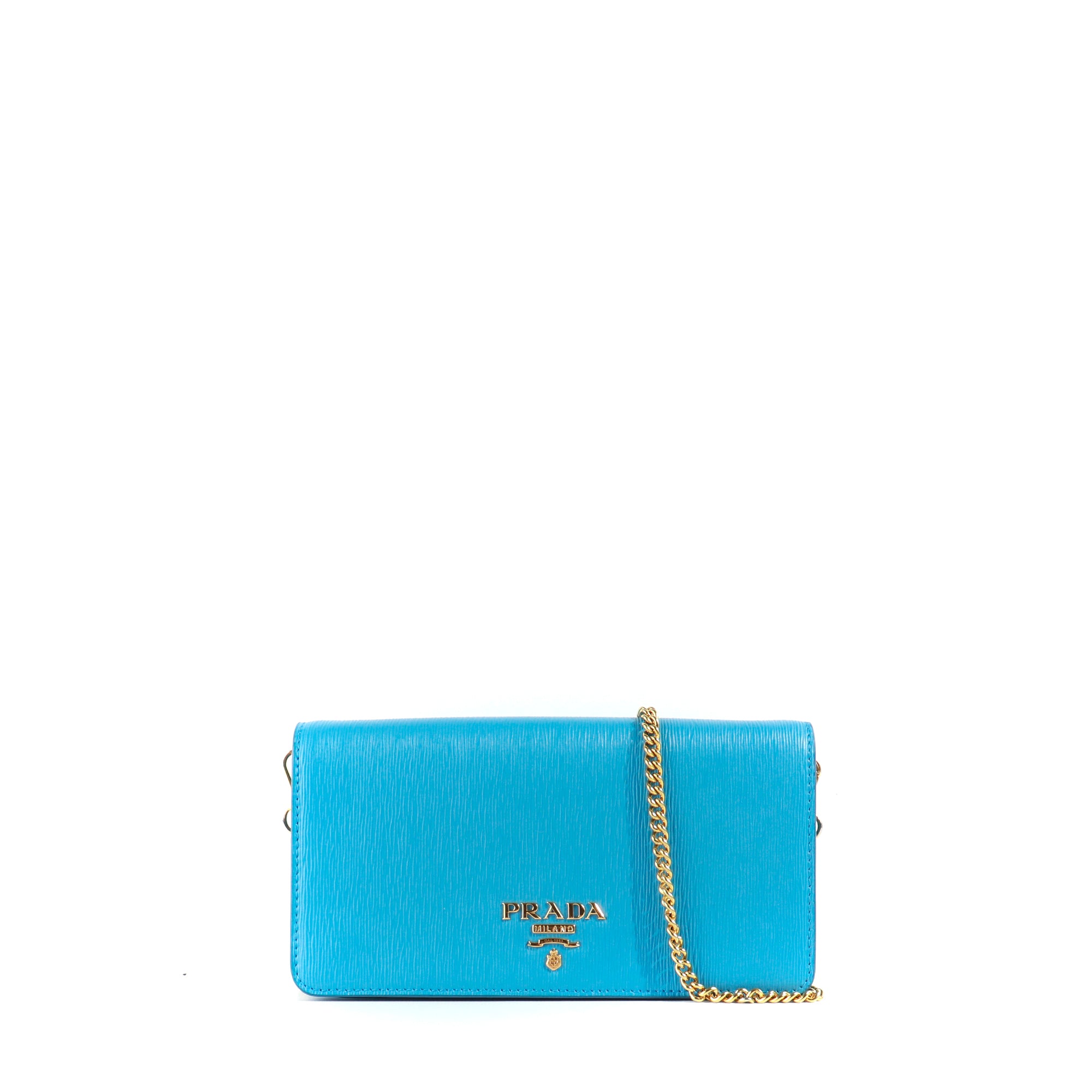 PRADA - Blue leather shoulder bag