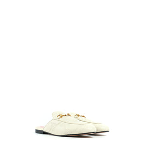 GUCCI - Princetown mules in white GG embossed leather (T40)