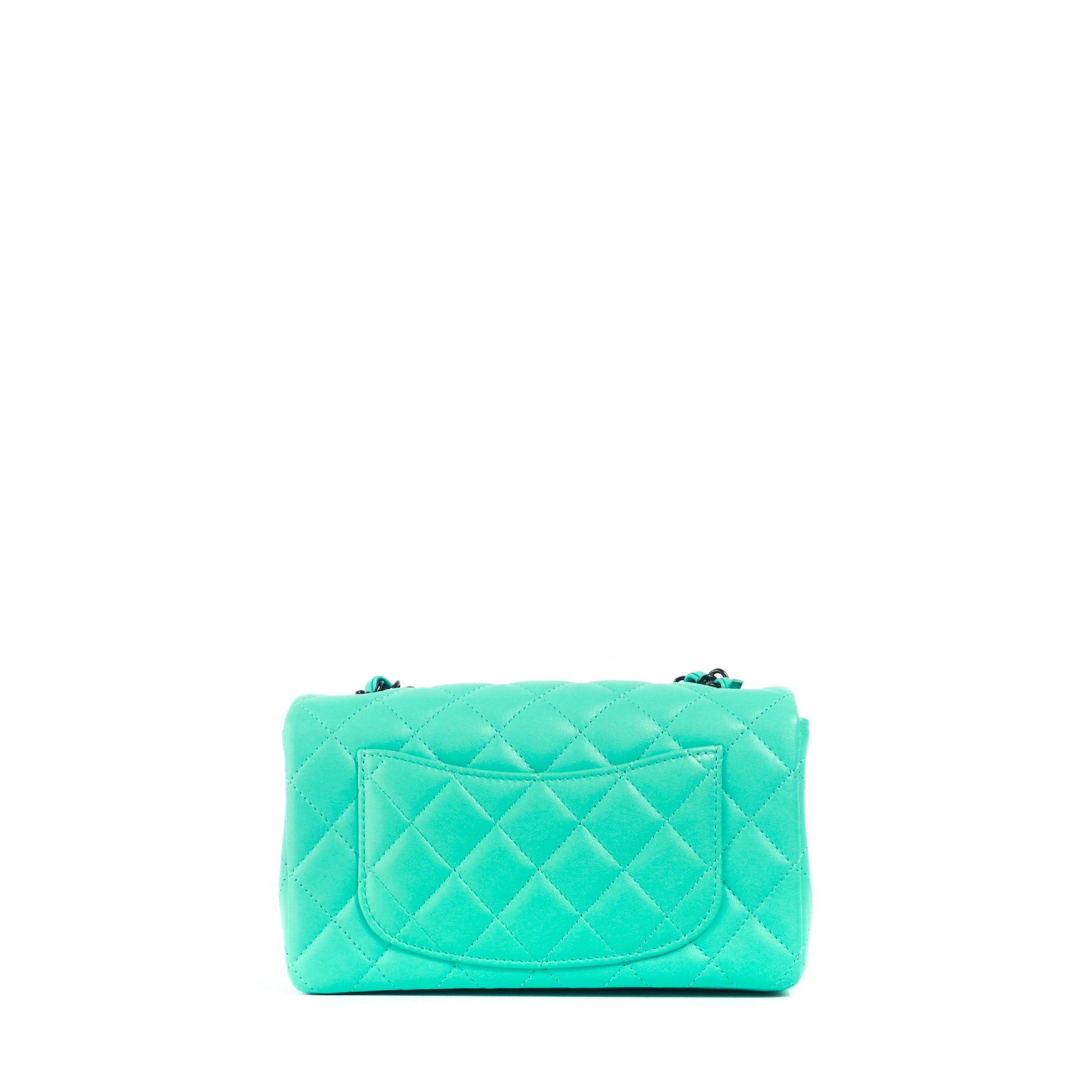 CHANEL - Sac à bandoulière Timeless mini rectangle Bleu Tiffany