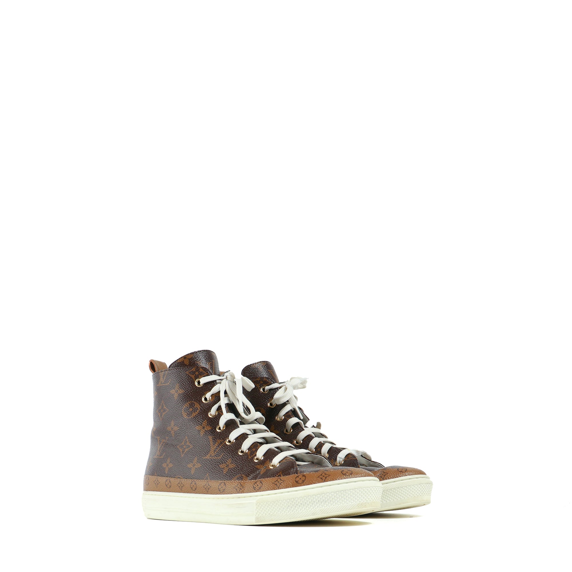 LOUIS VUITTON - High-top sneakers in monogram coated canvas (T40)