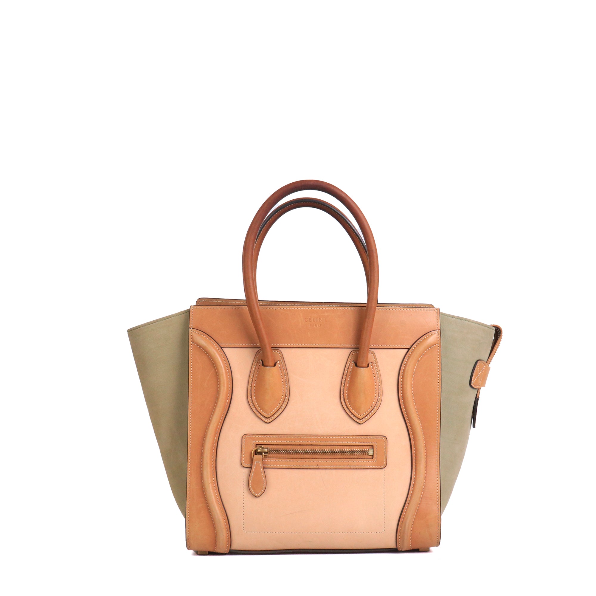 CELINE - Two-tone Luggage handbag