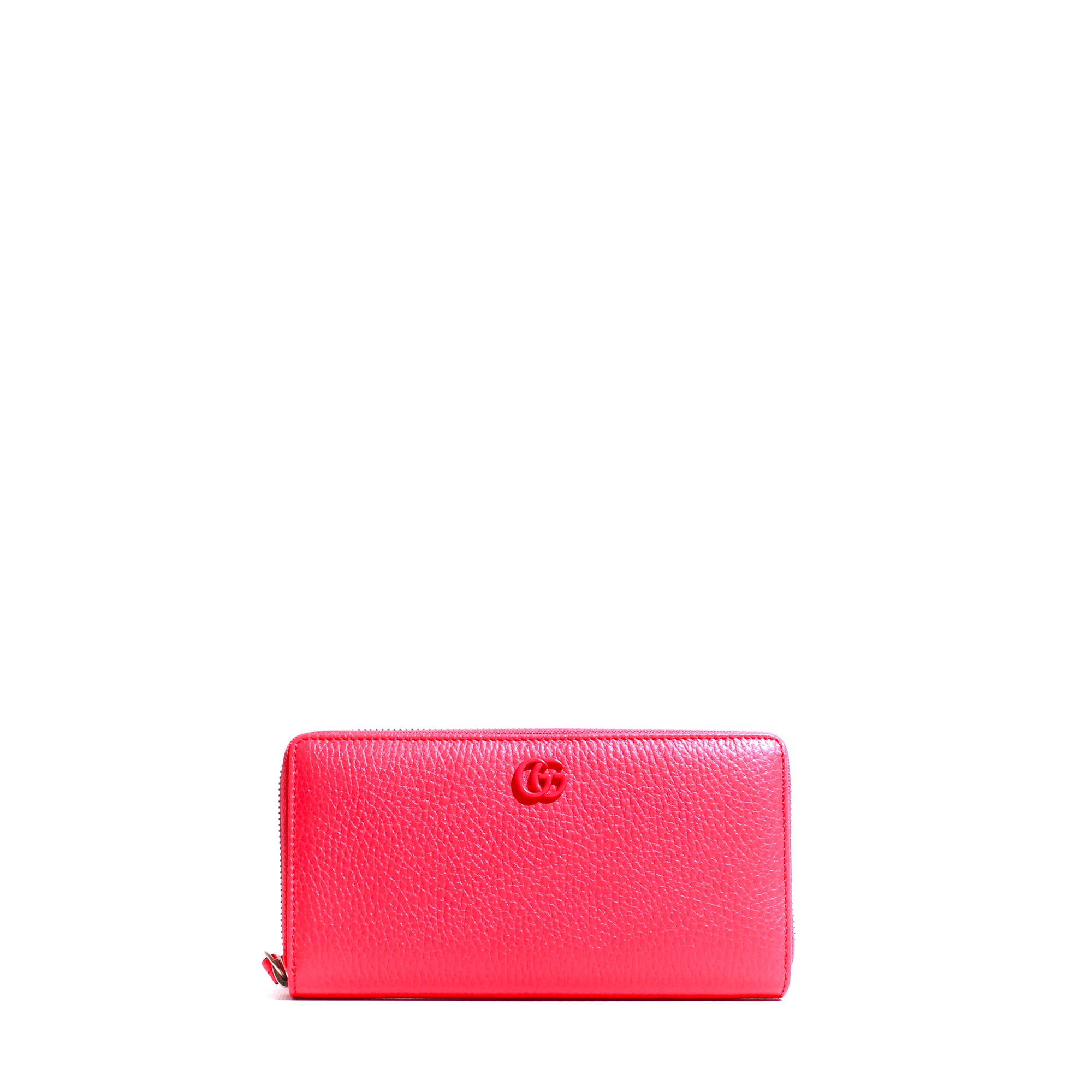 GUCCI - Large Marmont wallet in pink grained leather