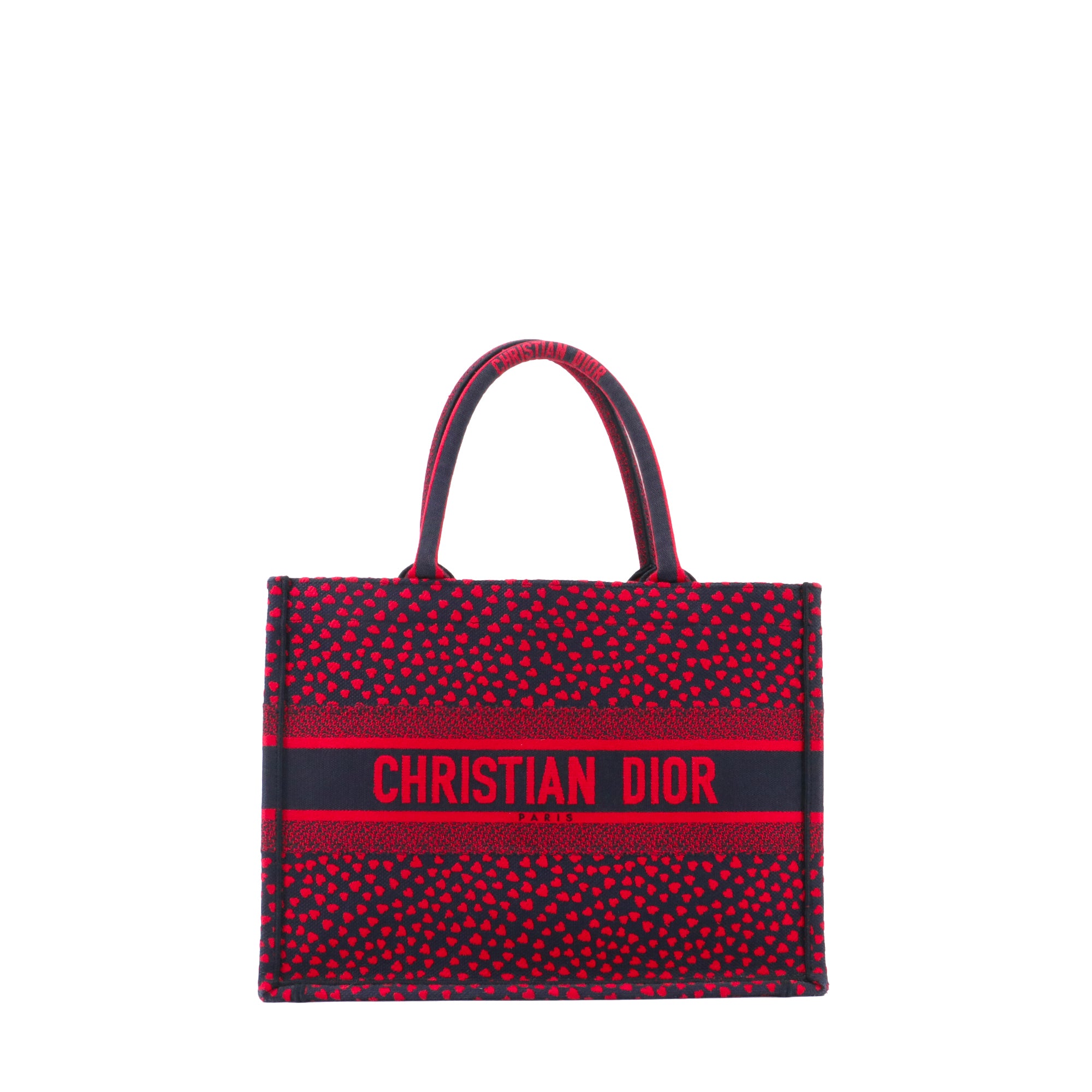 DIOR - Sac cabas Book Tote Medium Dior édition limitée 2021 en toile bleue marine et rouge