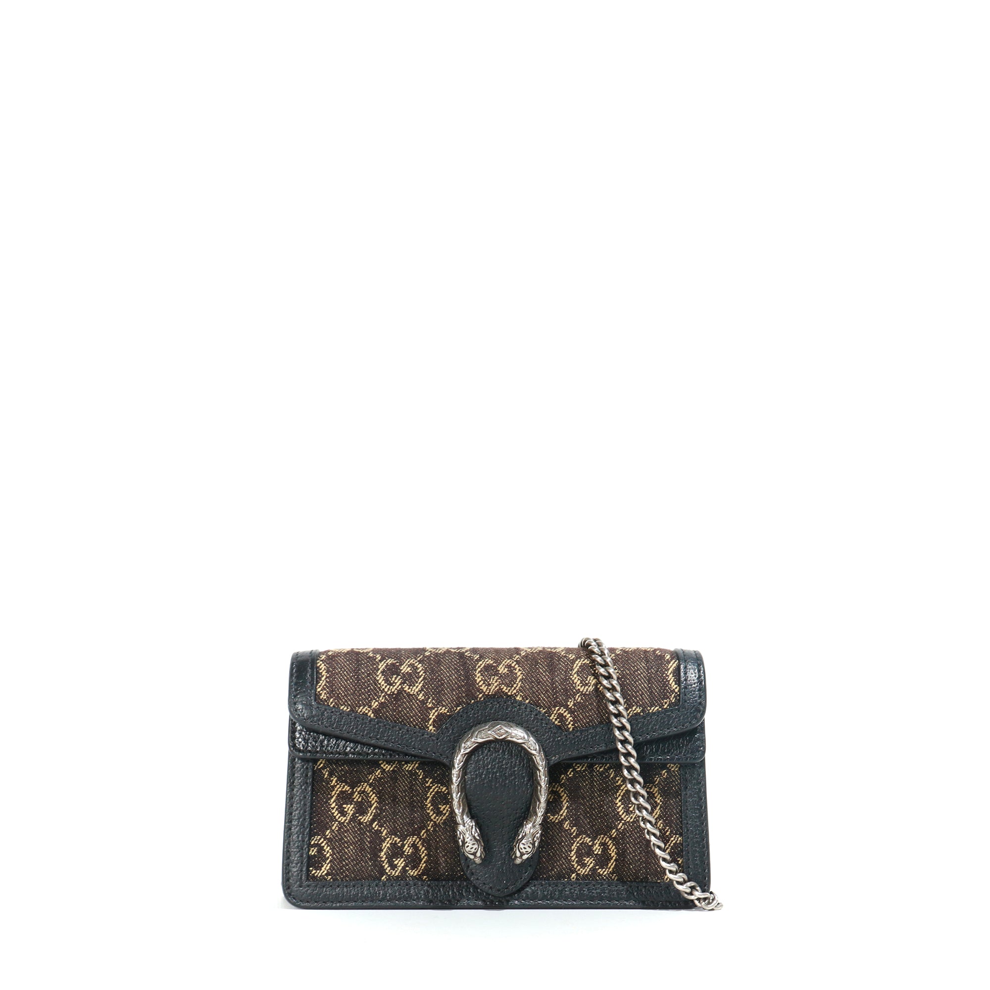 GUCCI - Sac à bandoulière Dionysus super mini en cuir noir et denim