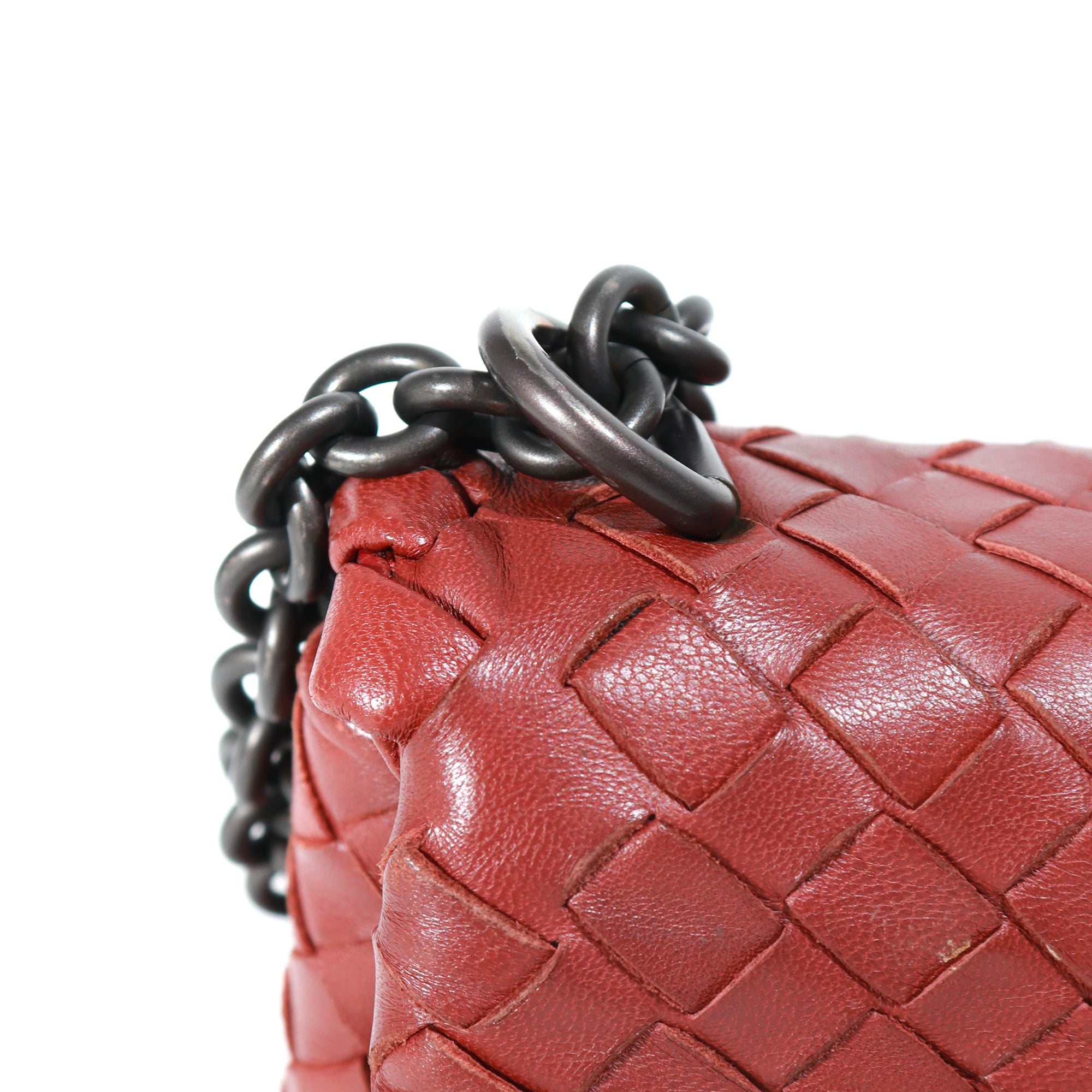 BOTTEGA VENETA - Olimpia shoulder bag in burgundy leather