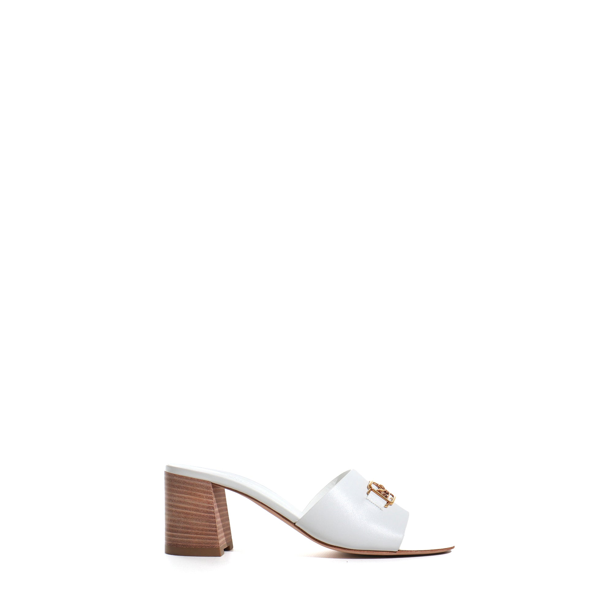 HERMÈS - Bastille sandals in white smooth leather (T39.5)
