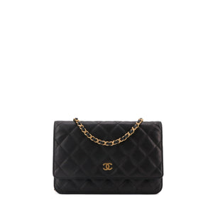 CHANEL - Sac Wallet On Chain Timeless Chanel en cuir grainé noir édition limitée