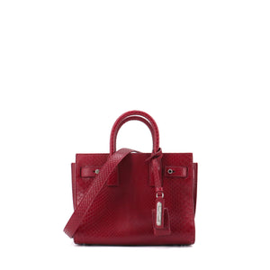 SAINT LAURENT - Sac De Jour Nano Saint Laurent en python bordeaux