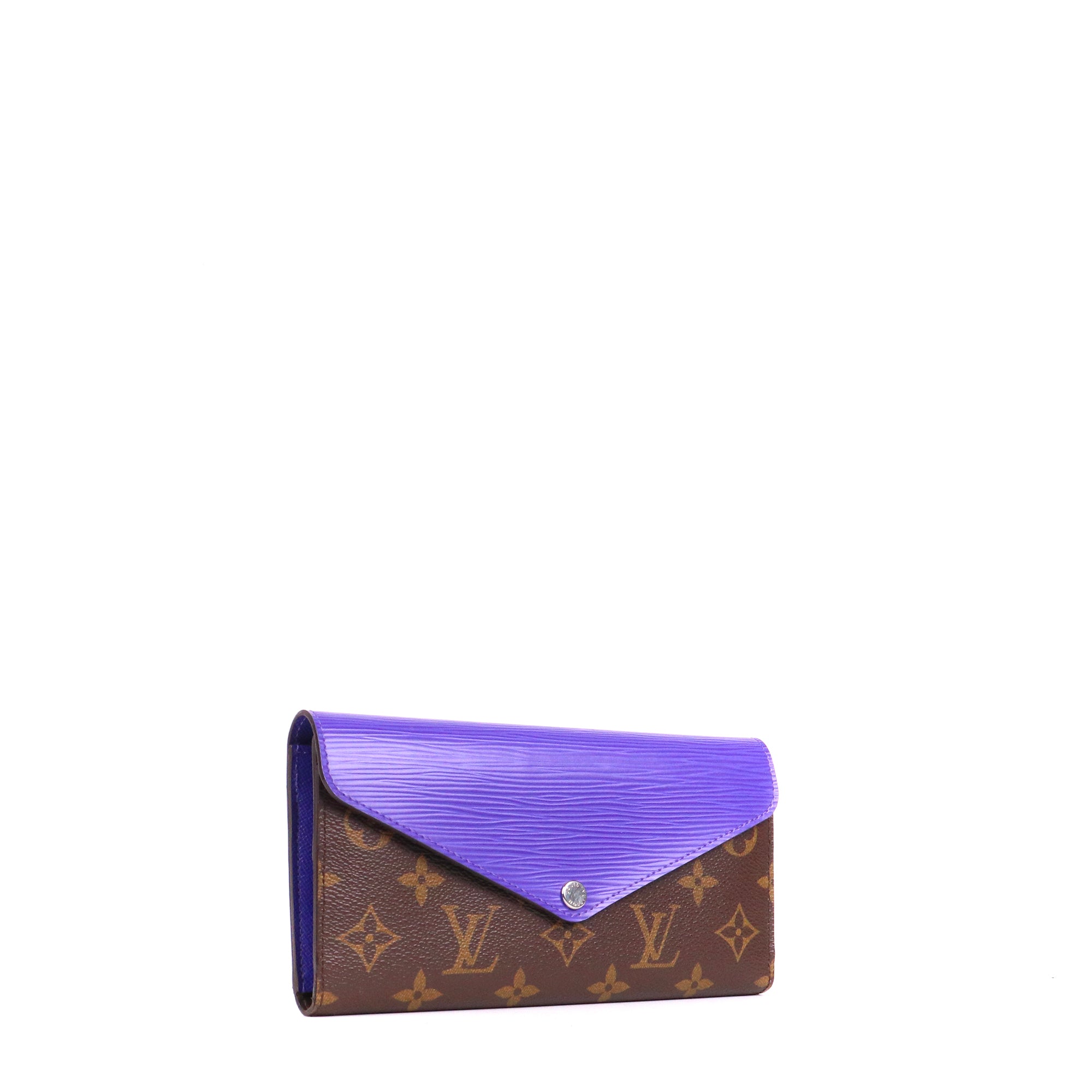 LOUIS VUITTON - Portefeuille Marie-Lou Louis Vuitton en toile monogrammée et cuir épi violet