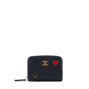 CHANEL - Chanel limited edition poker navy blue caviar leather purse