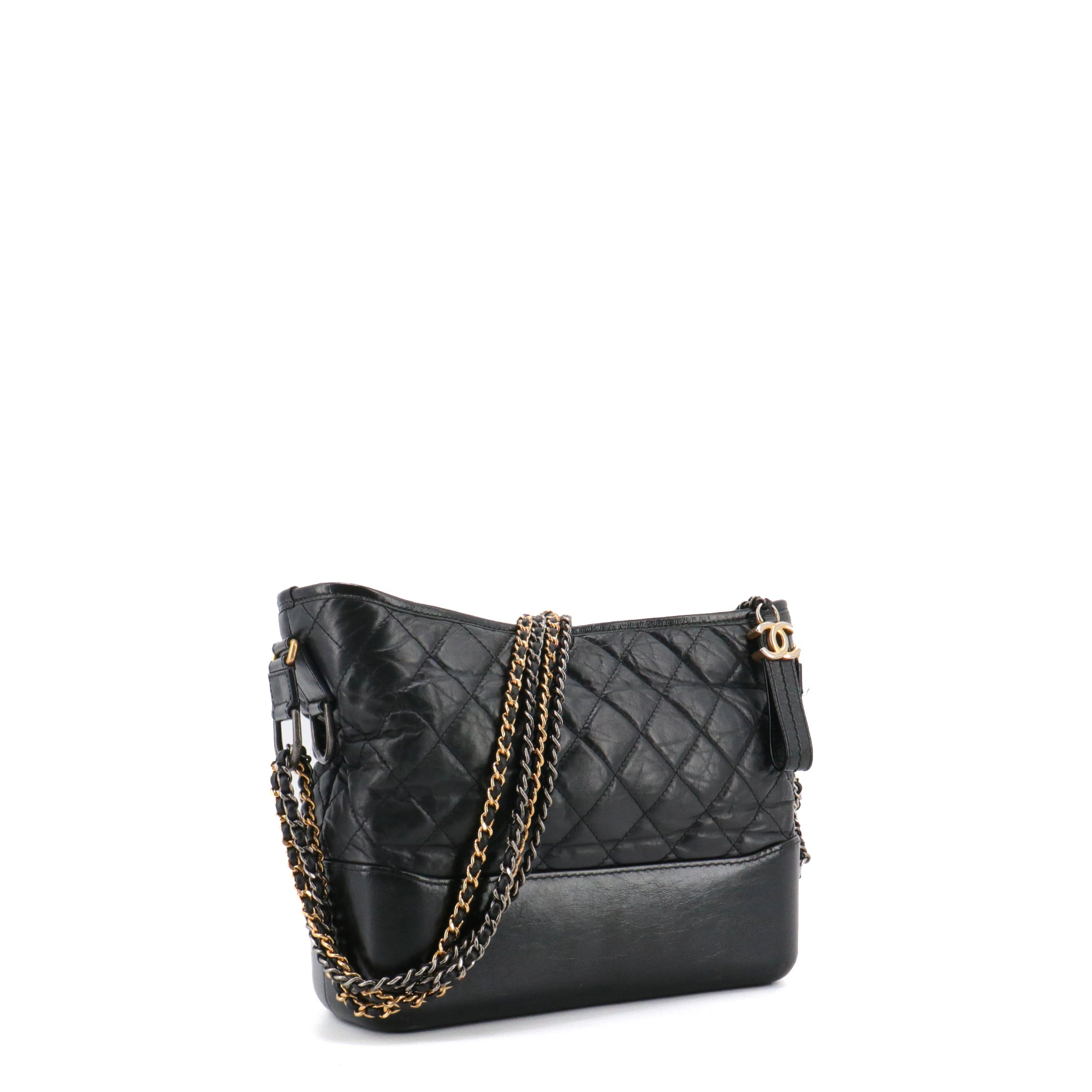 CHANEL - Chanel Gabrielle GM black leather shoulder bag