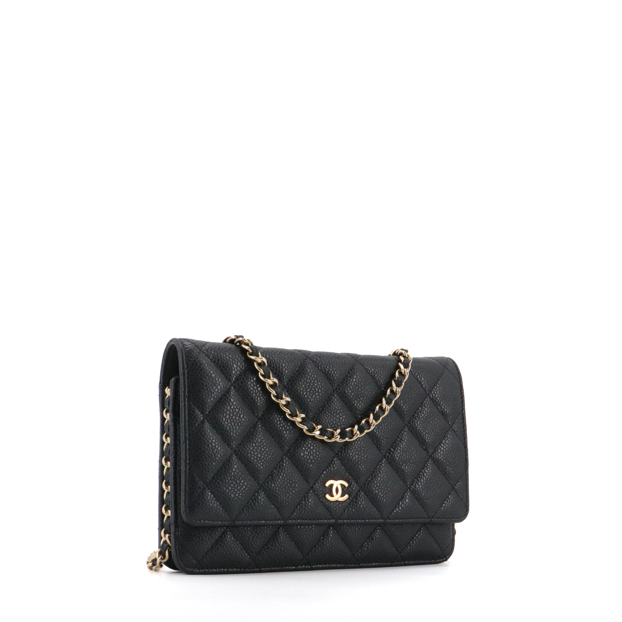 CHANEL - Sac à bandoulière Wallet On Chain Classique /Timeless Chanel en cuir caviar noir