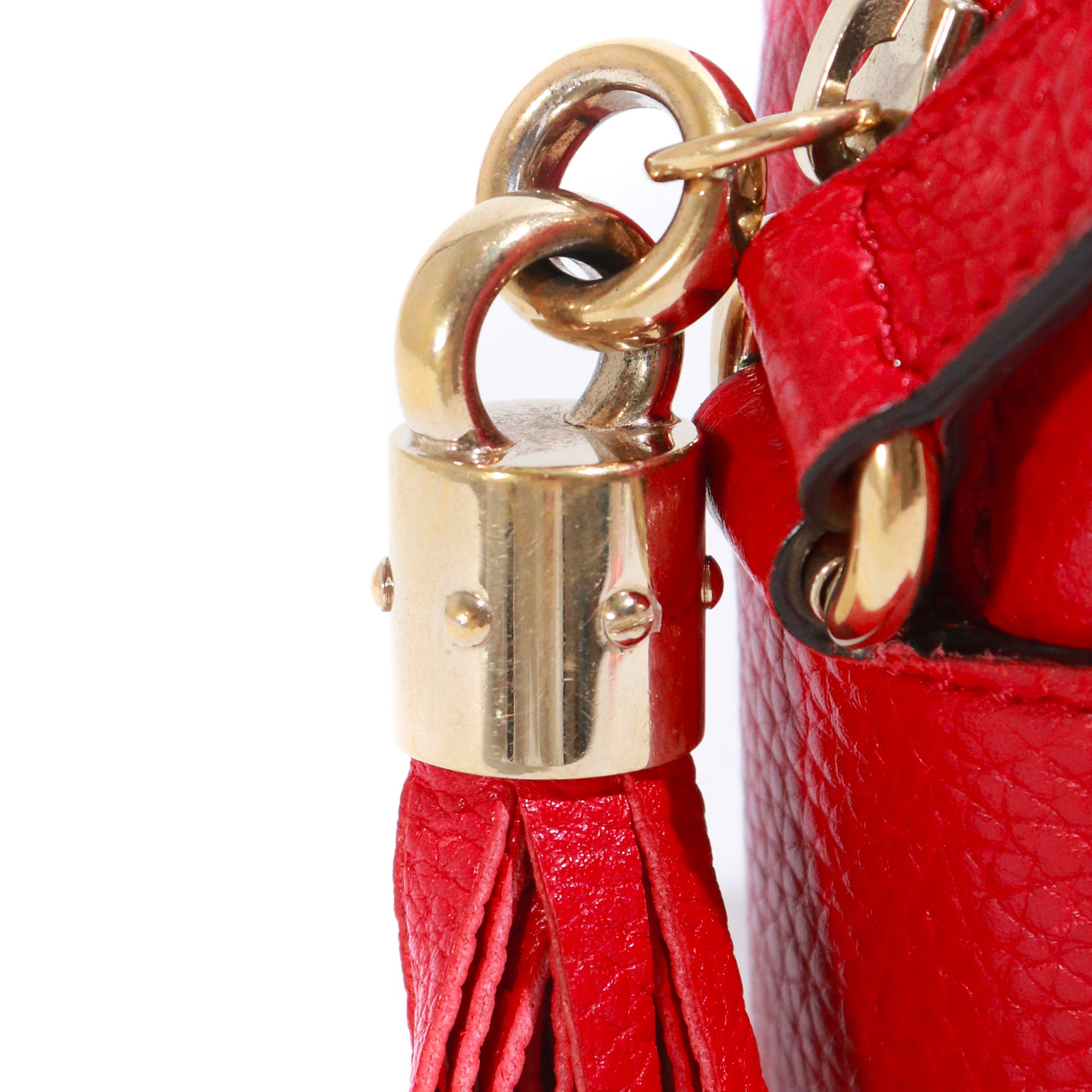 GUCCI - Gucci Soho Camera shoulder bag in red grained leather