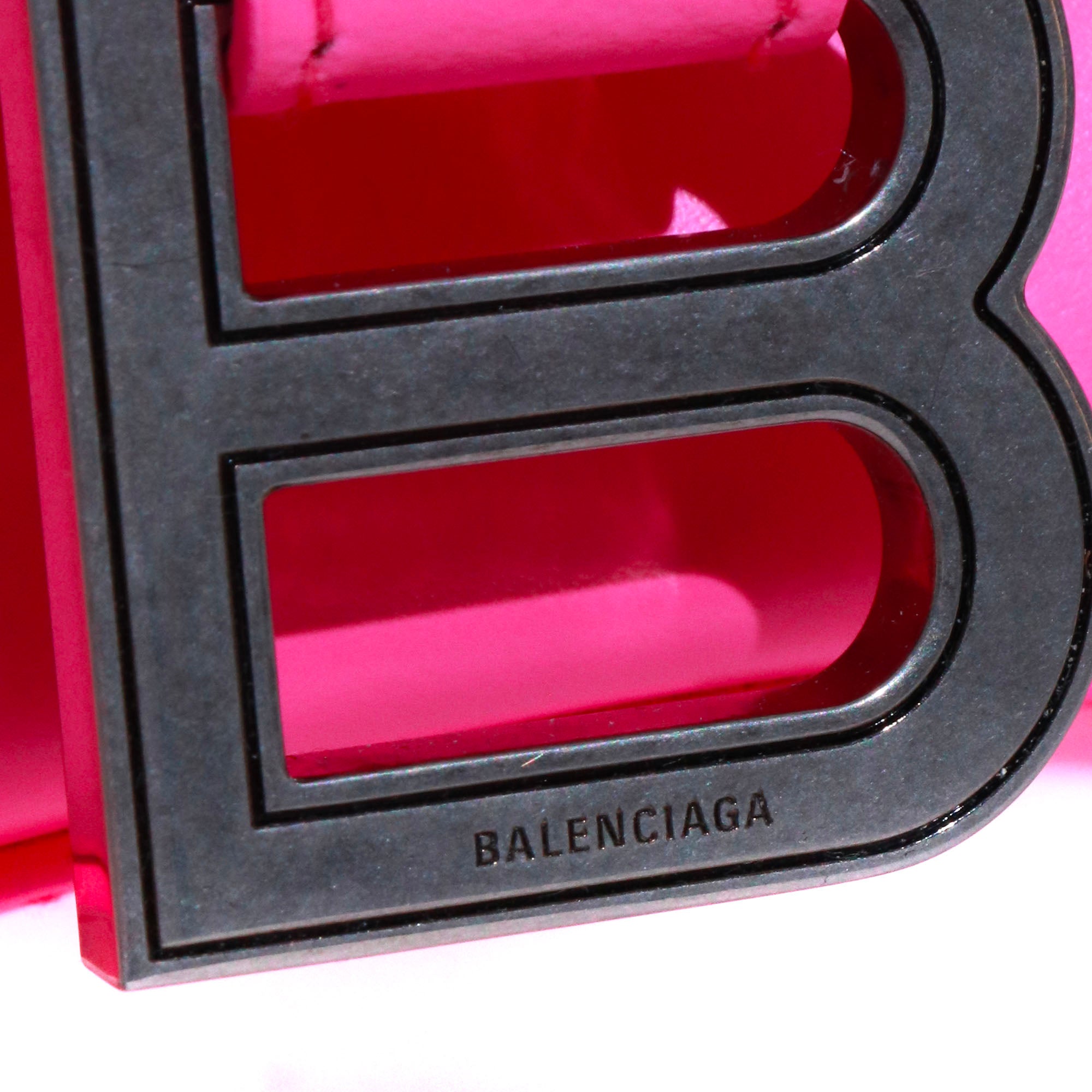 BALENCIAGA - Hourglass Balenciaga Small Size shoulder bag in pink smooth leather