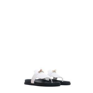 HERMÈS - Empire Hermès sandals in white leather (T38.5)