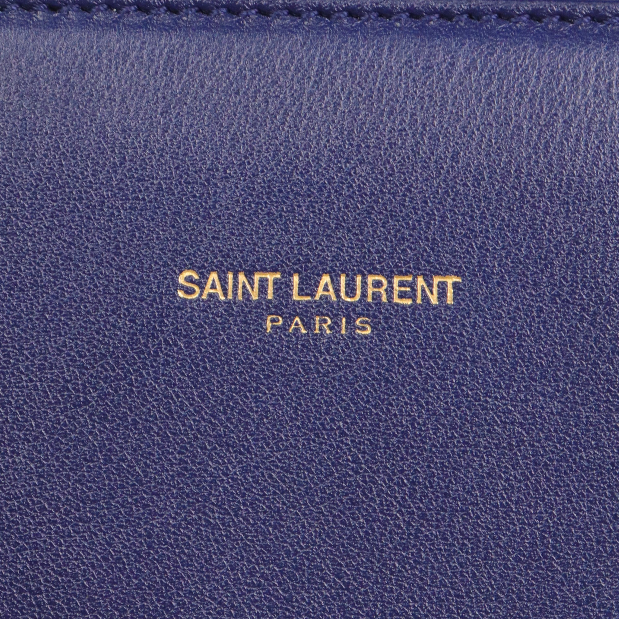 SAINT LAURENT - Sac de Jour Medium Saint Laurent en cuir bleu nuit