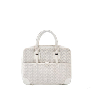 GOYARD - Goyard Ambassade briefcase in white monogrammed coated canvas