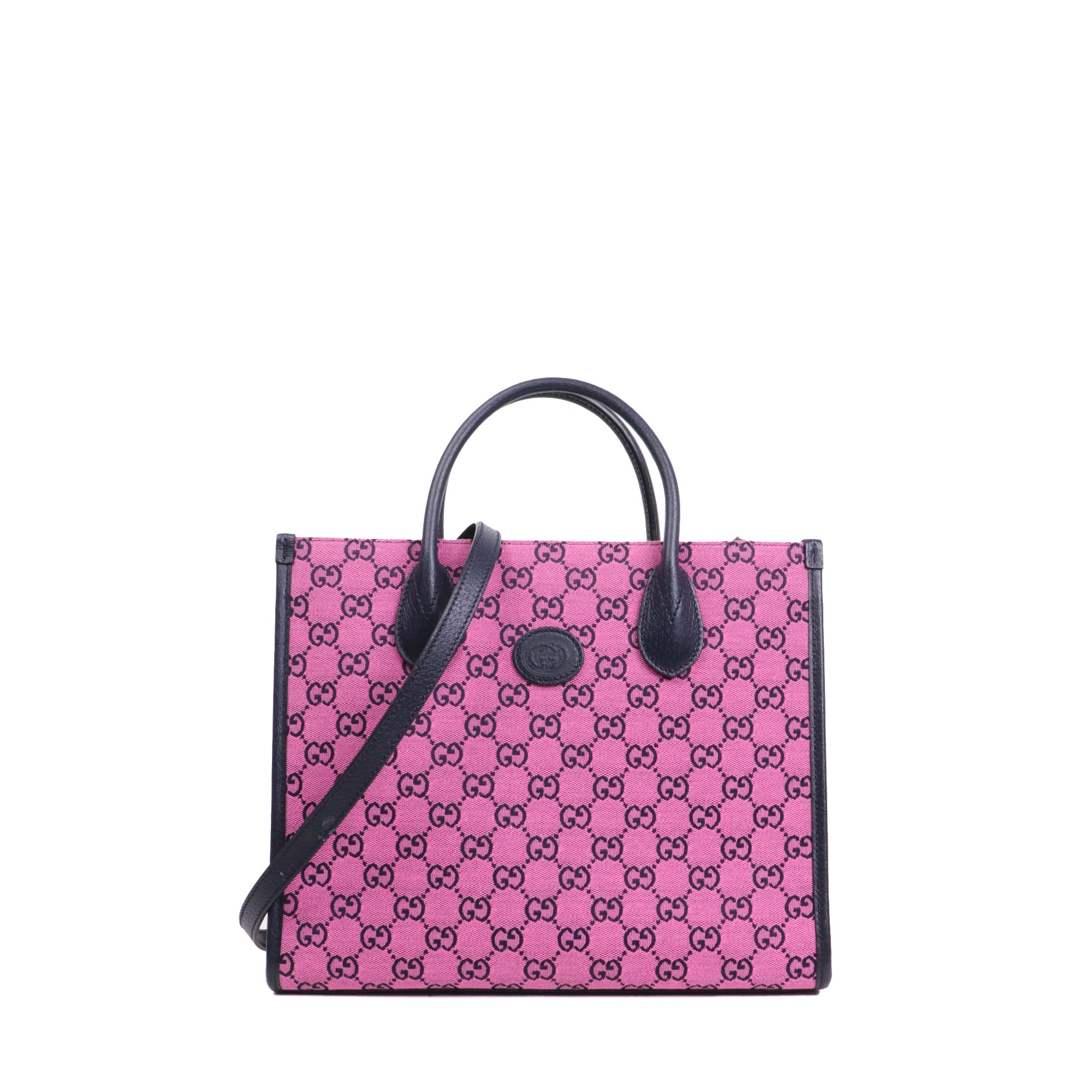 GUCCI - Gucci Bamboo tote bag in black canvas and leather