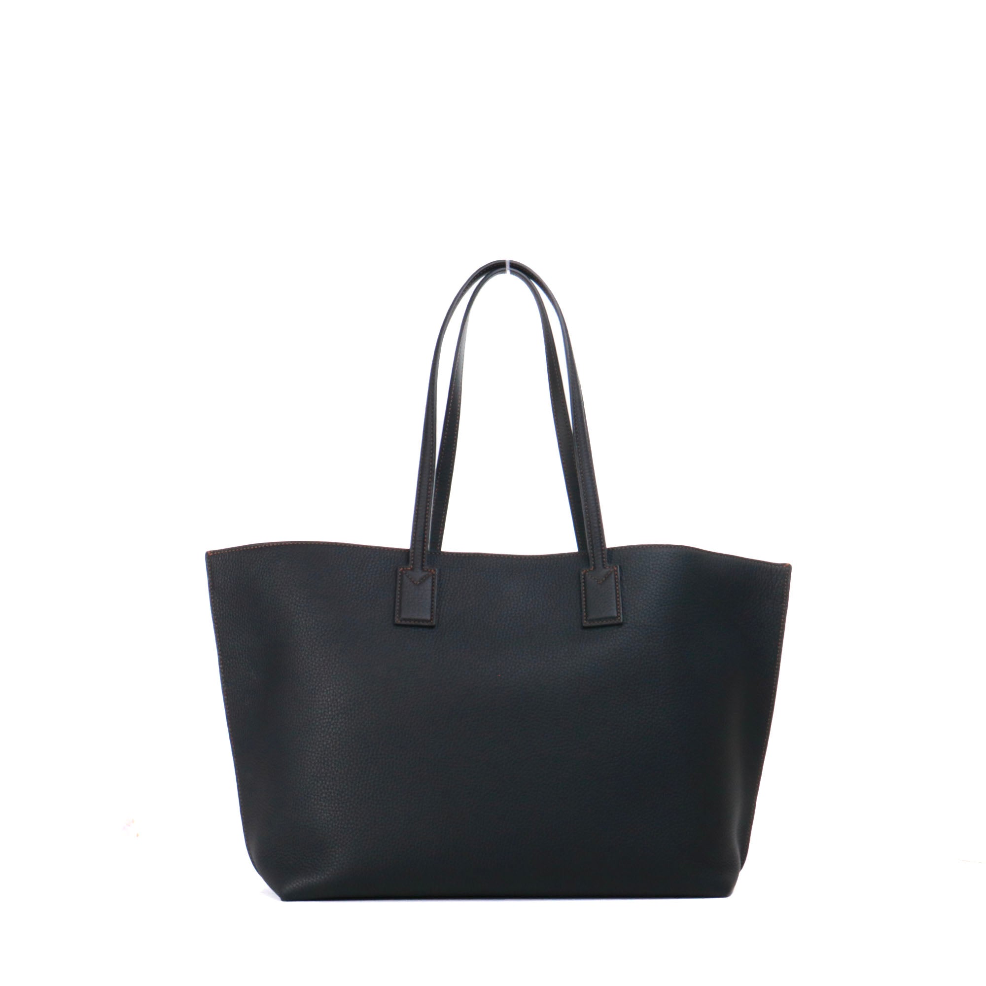 BURBERRY - Burberry TB tote bag in black grained leather 