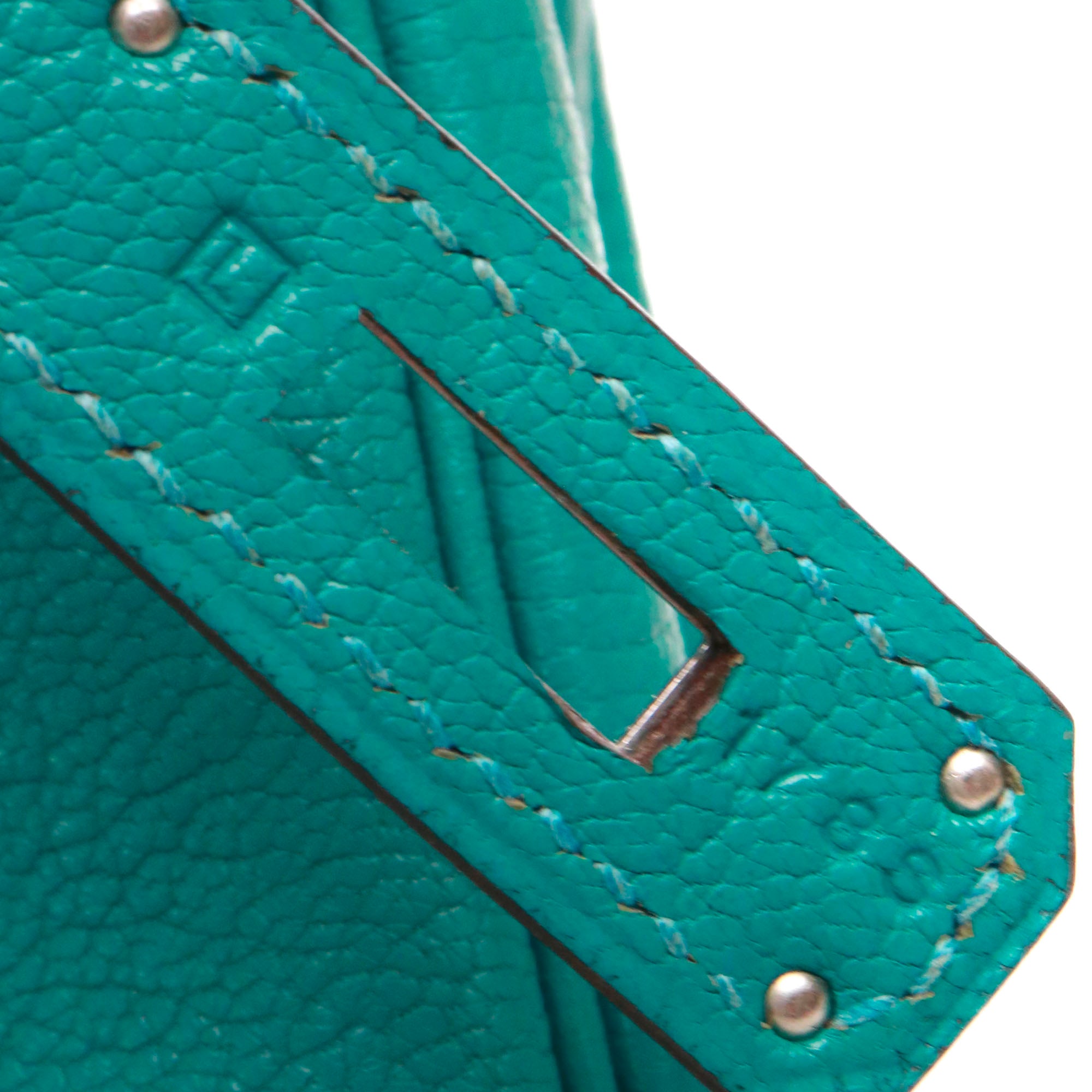 HERMÈS - Kelly 35 Hermès handbag in Taurillon Clémence leather, Peacock Blue color