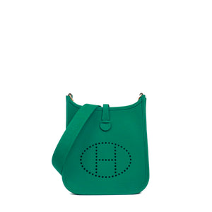 HERMÈS - Sac à bandoulière Mini Evelyne 16 Hermès en cuir taurillon clémence vert