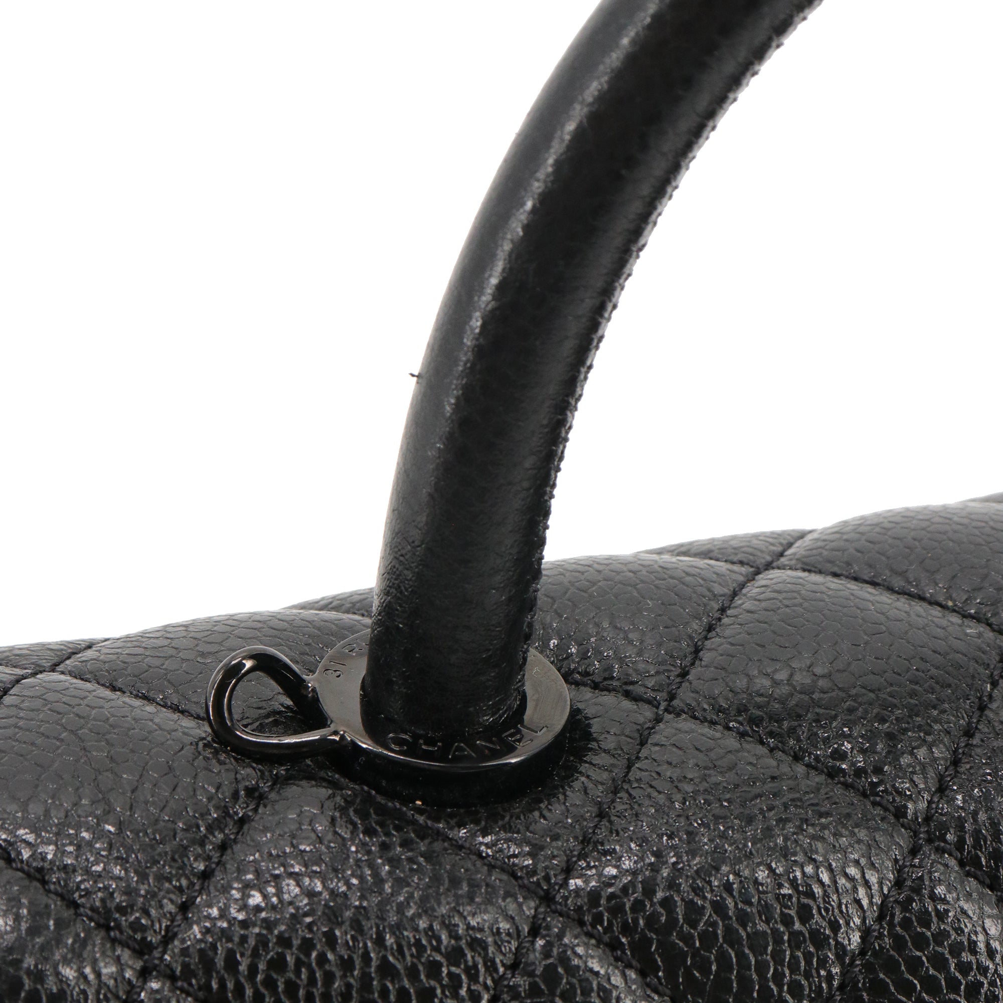 CHANEL - Chanel Coco Handle shoulder bag in full black caviar leather