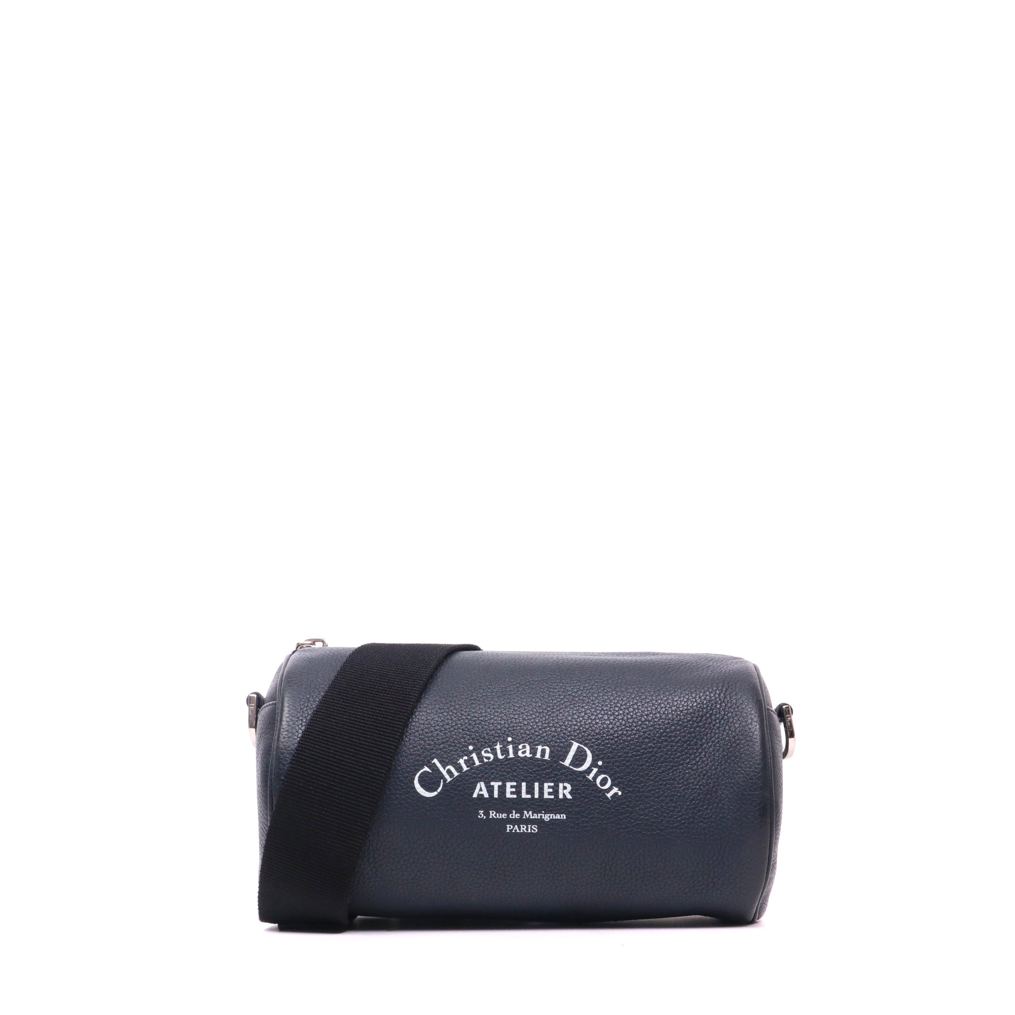 DIOR - Sac à bandoulière Roller Dior en cuir grainé bleu marine