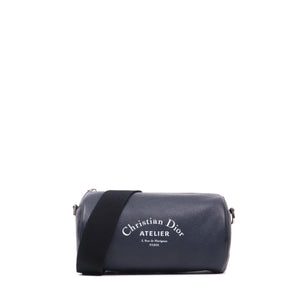 DIOR - Sac à bandoulière Roller Dior en cuir grainé bleu marine