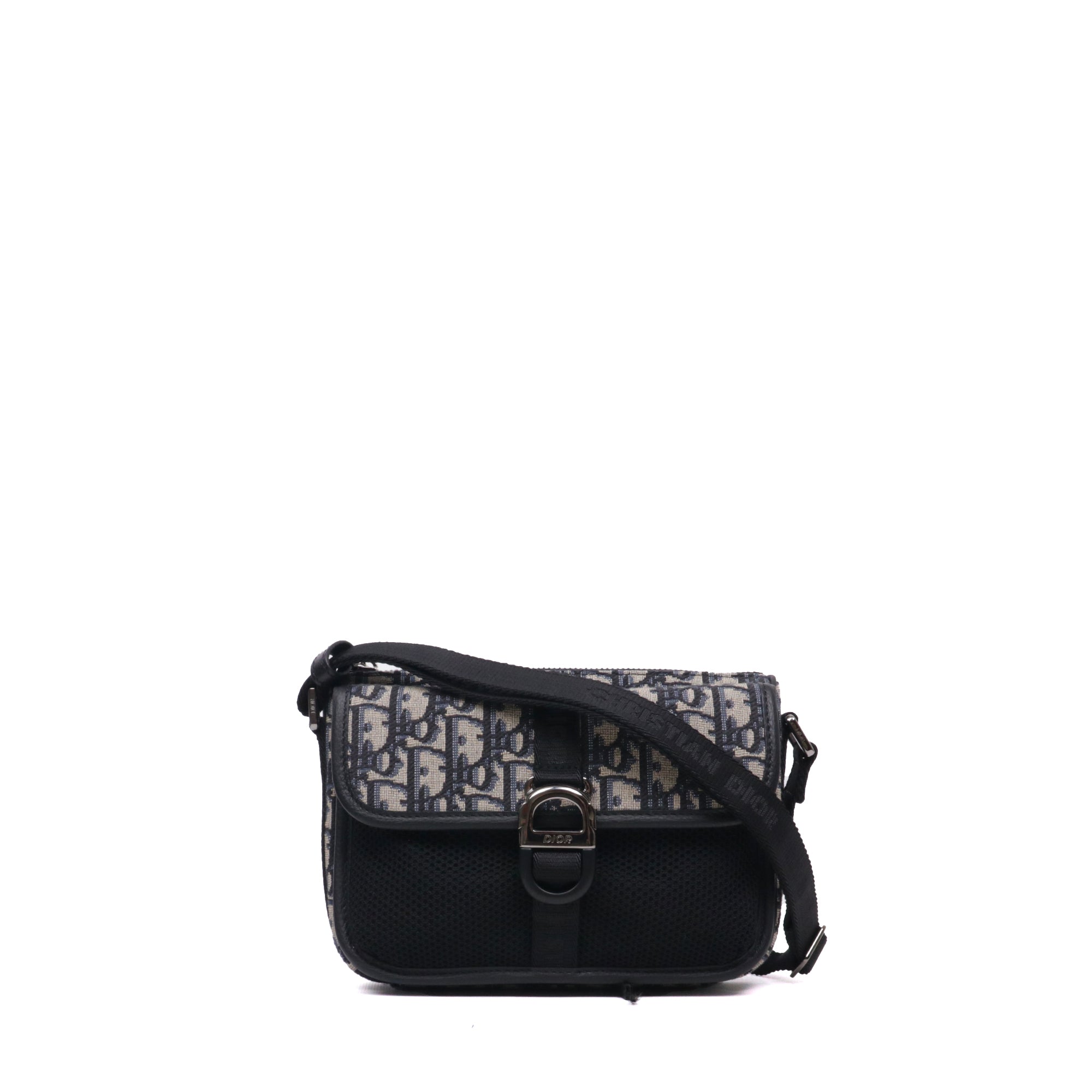 DIOR - Dior Oblique Galaxy A5 pouch in black leather
