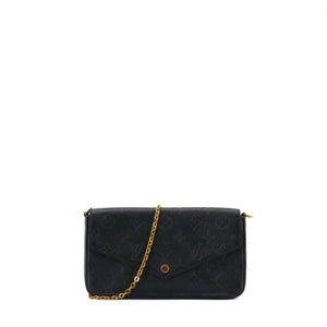 LOUIS VUITTON - Louis Vuitton Felicie pouch in black empreinte leather