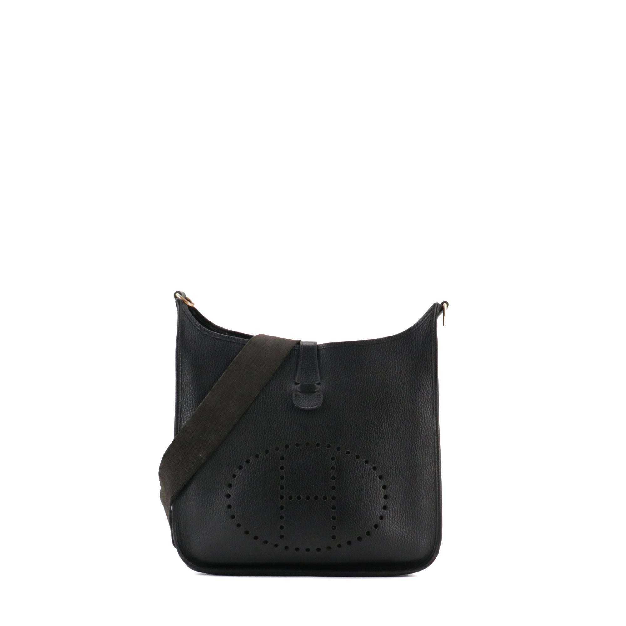 HERMÈS - Sac à bandoulière Evelyne III Hermès en cuir clémence noir