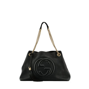 GUCCI - Sac cabas Soho Gucci en cuir grainé noir