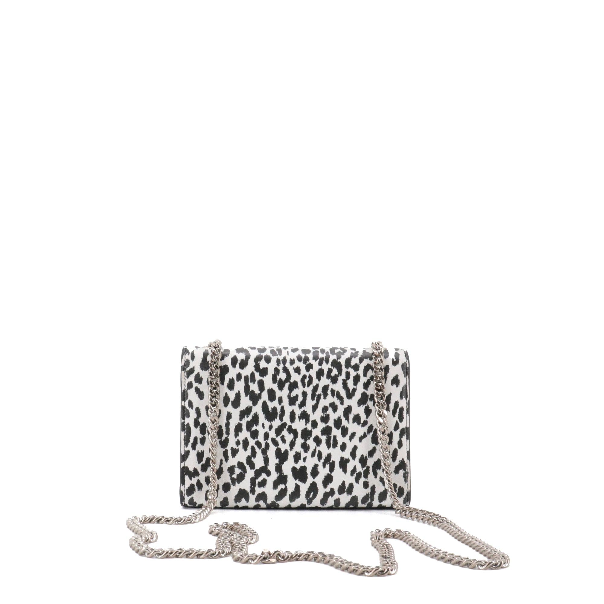 SAINT LAURENT - Sac à bandoulière Kate mini Saint Laurent en cuir noir et blanc