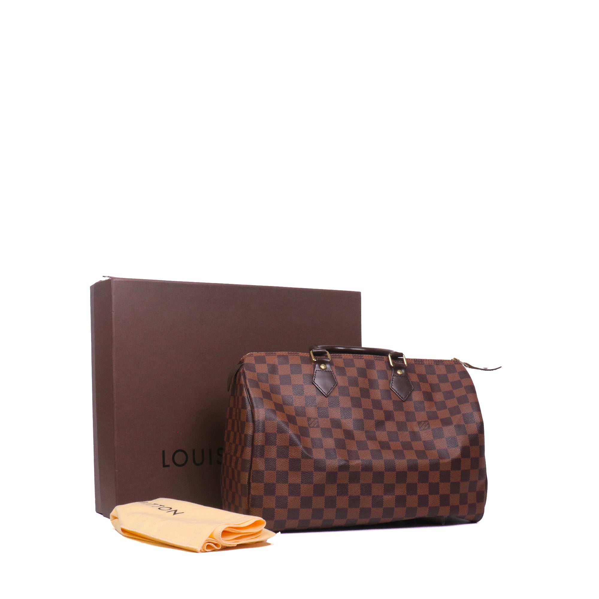 LOUIS VUITTON - Sac à main Speedy 35 Louis Vuitton en toile damier ébène