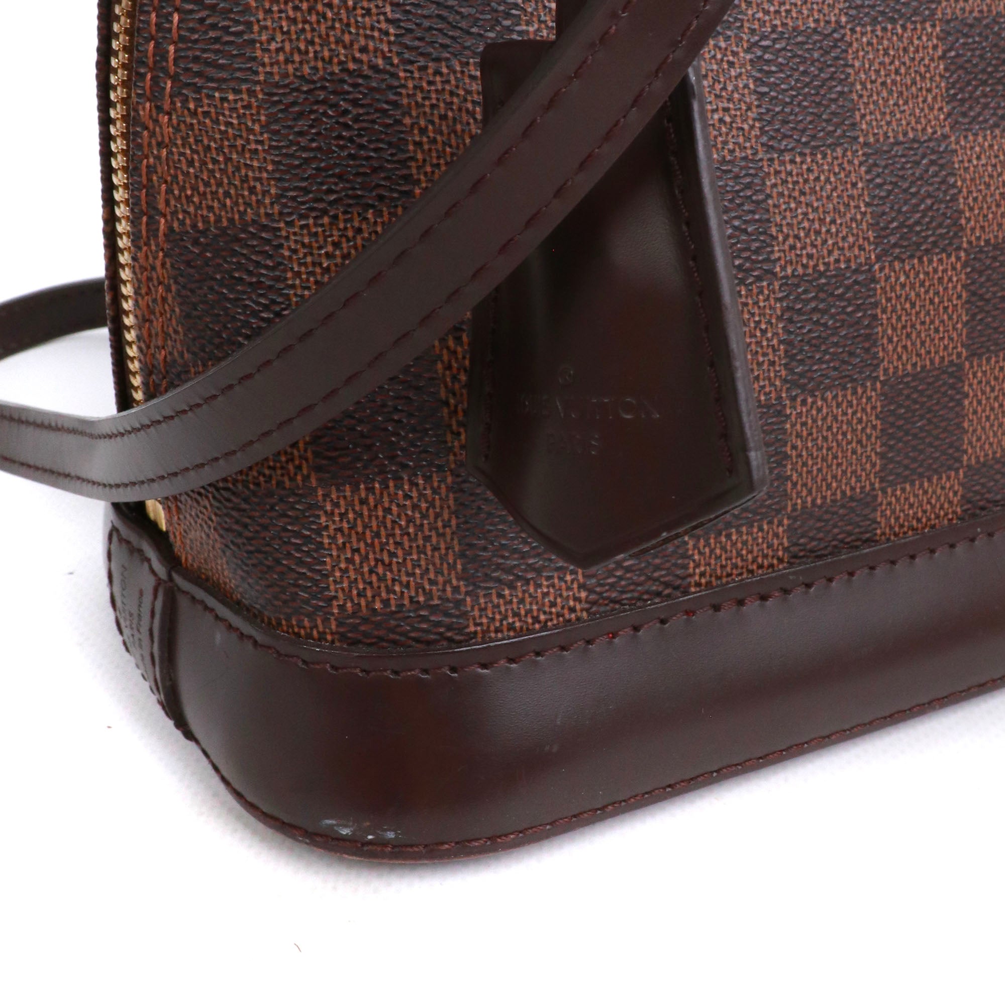 LOUIS VUITTON - Sac à bandoulière Alma BB Louis Vuitton en toile damier ébène