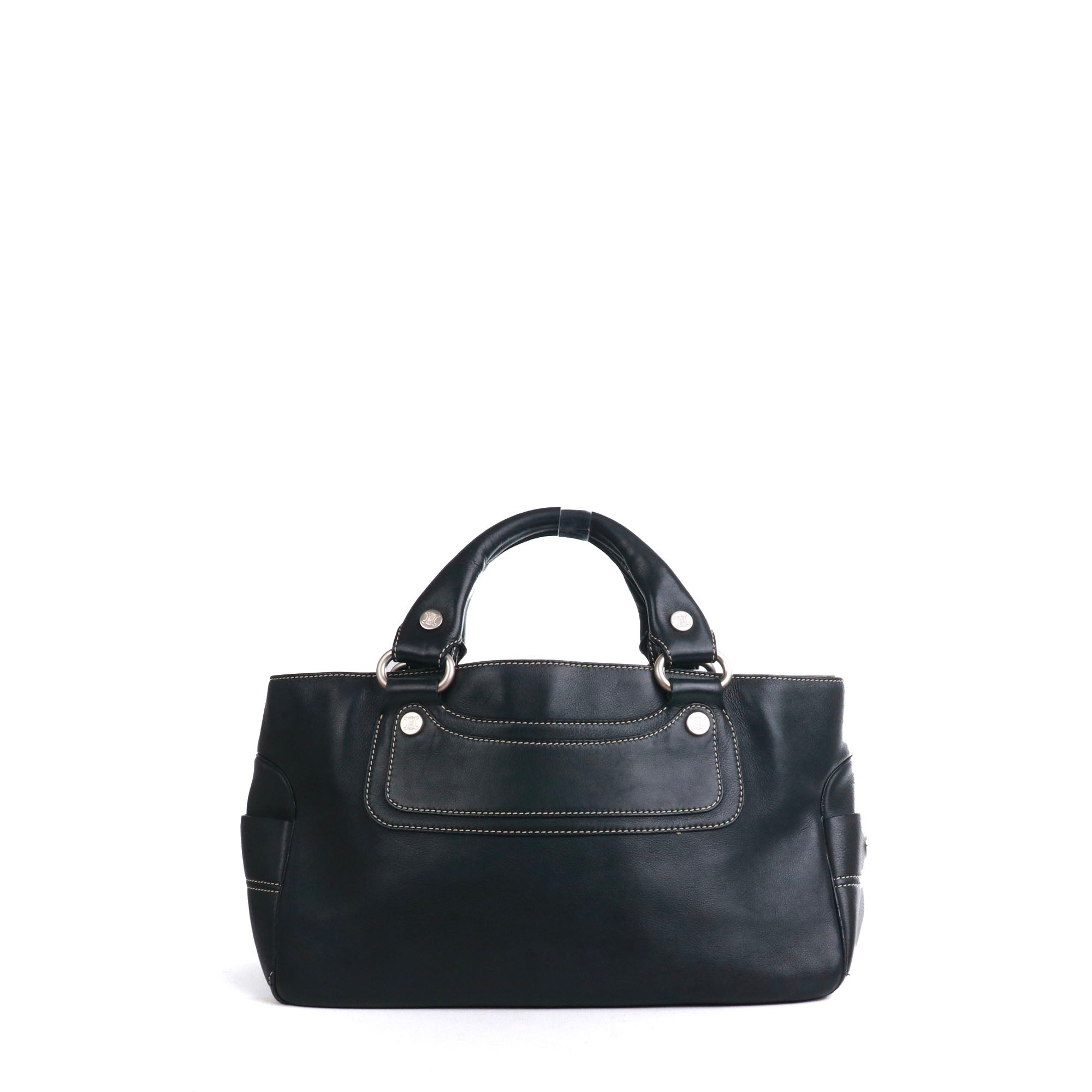 CELINE - Celine Triomphe teen shoulder bag in pebble gray box leather 