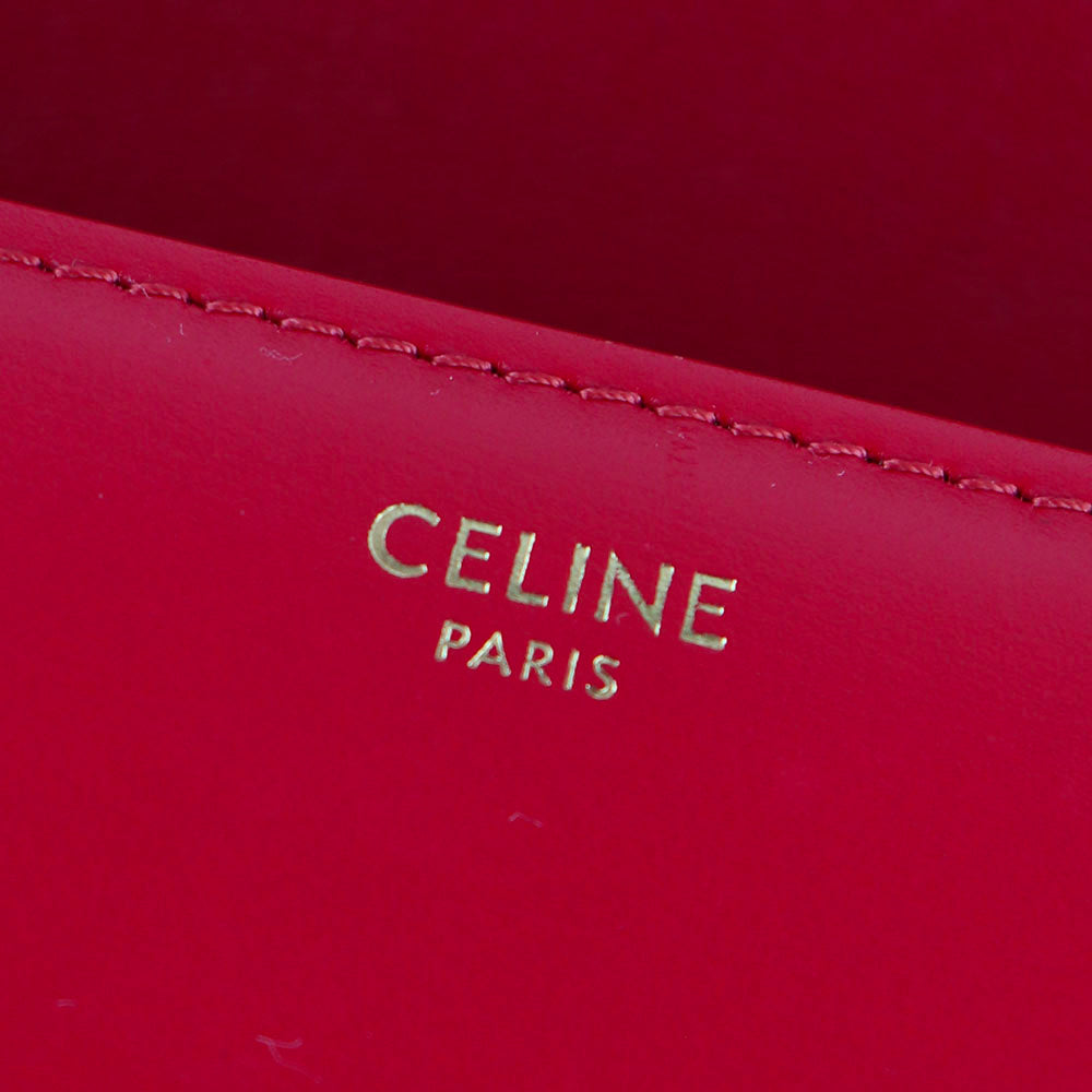 CELINE - Sac à bandoulière Triomphe teen en cuir rouge