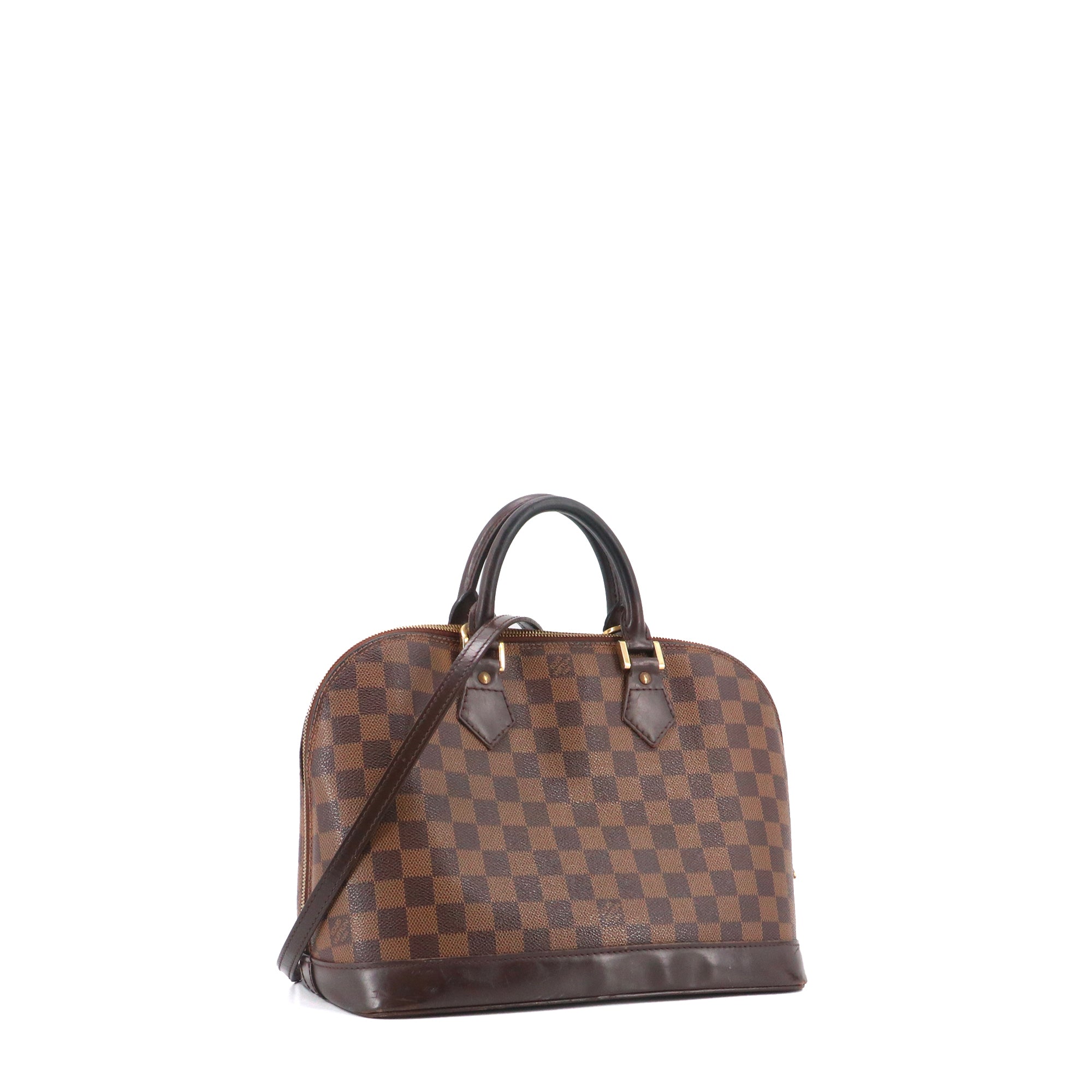 LOUIS VUITTON - Sac à main Alma PM Louis Vuitton en toile damier ébène