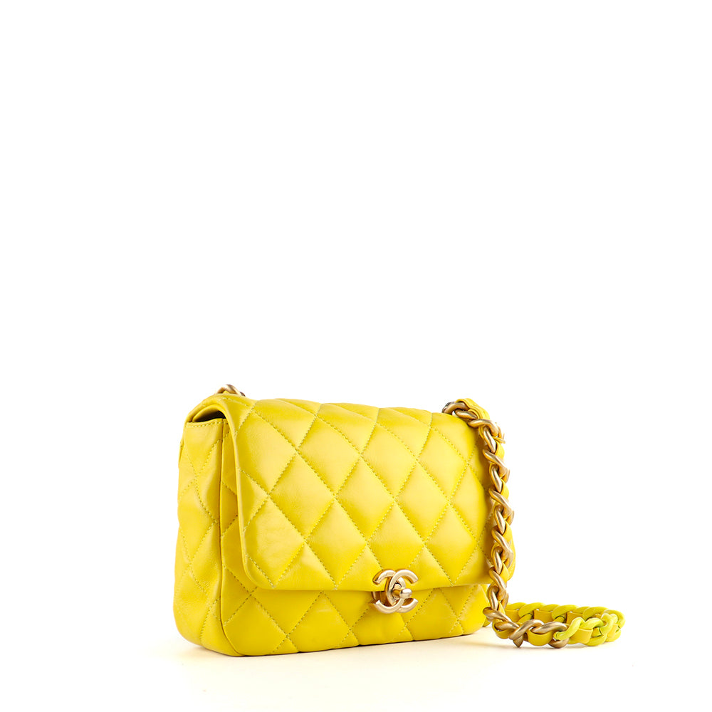 CHANEL Sac à main Timeless édition limitée en cuir jaune d