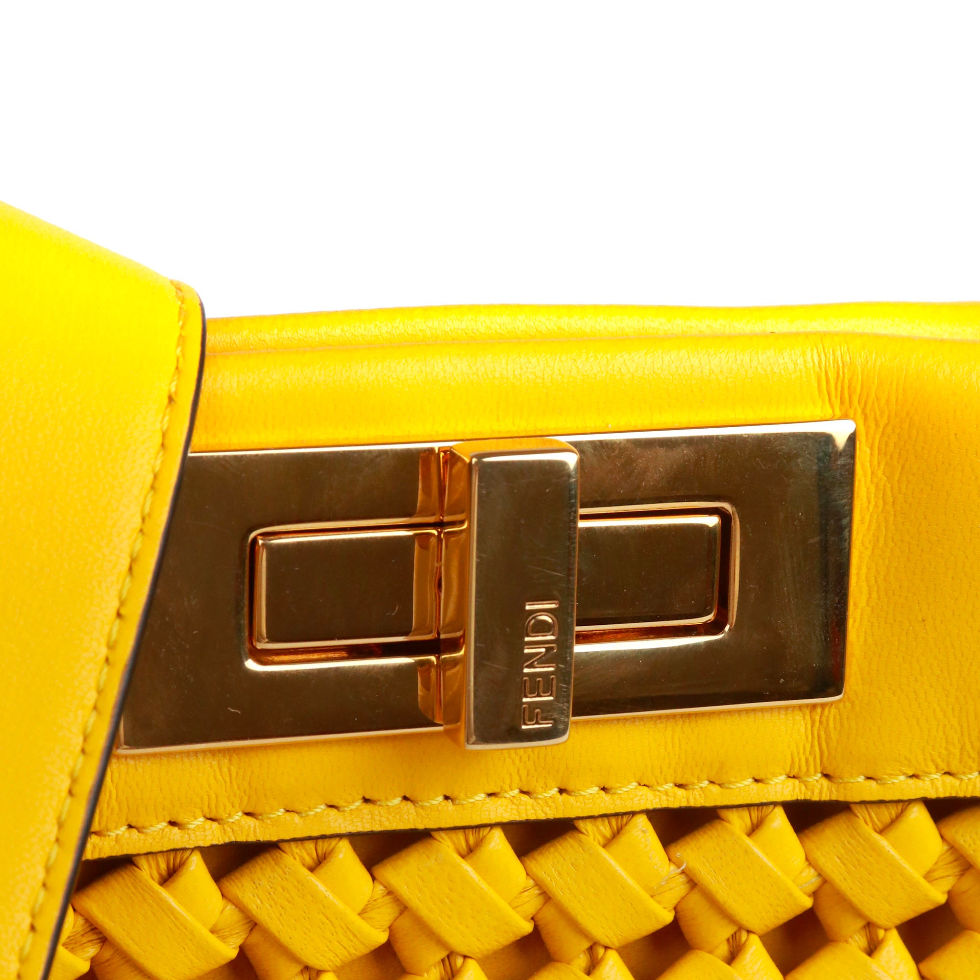FENDI - Large model Peekaboo handbag in black canvas and leather