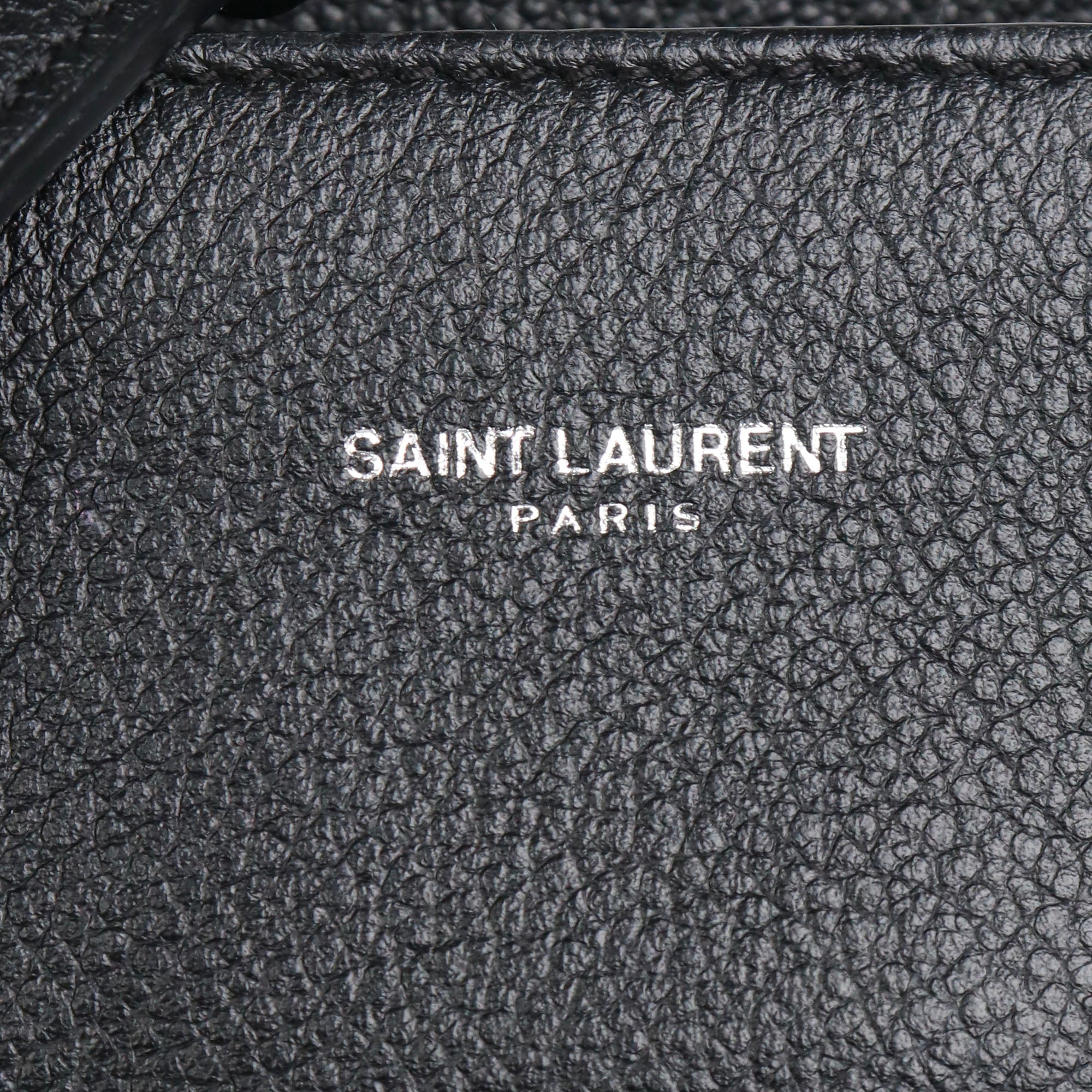 SAINT LAURENT - Sac à main Rive Gauche Saint Laurent en cuir et daim noir