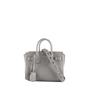 SAINT LAURENT - Sac de jour nano en cuir grainé gris