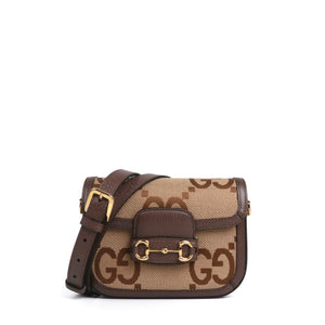 GUCCI - Sac à bandoulière Horsebit 1955 mini Gucci en toile GG Suprême marron