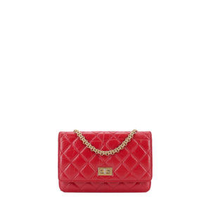 CHANEL - Wallet on chain 2.55 Chanel en cuir matelassé rouge