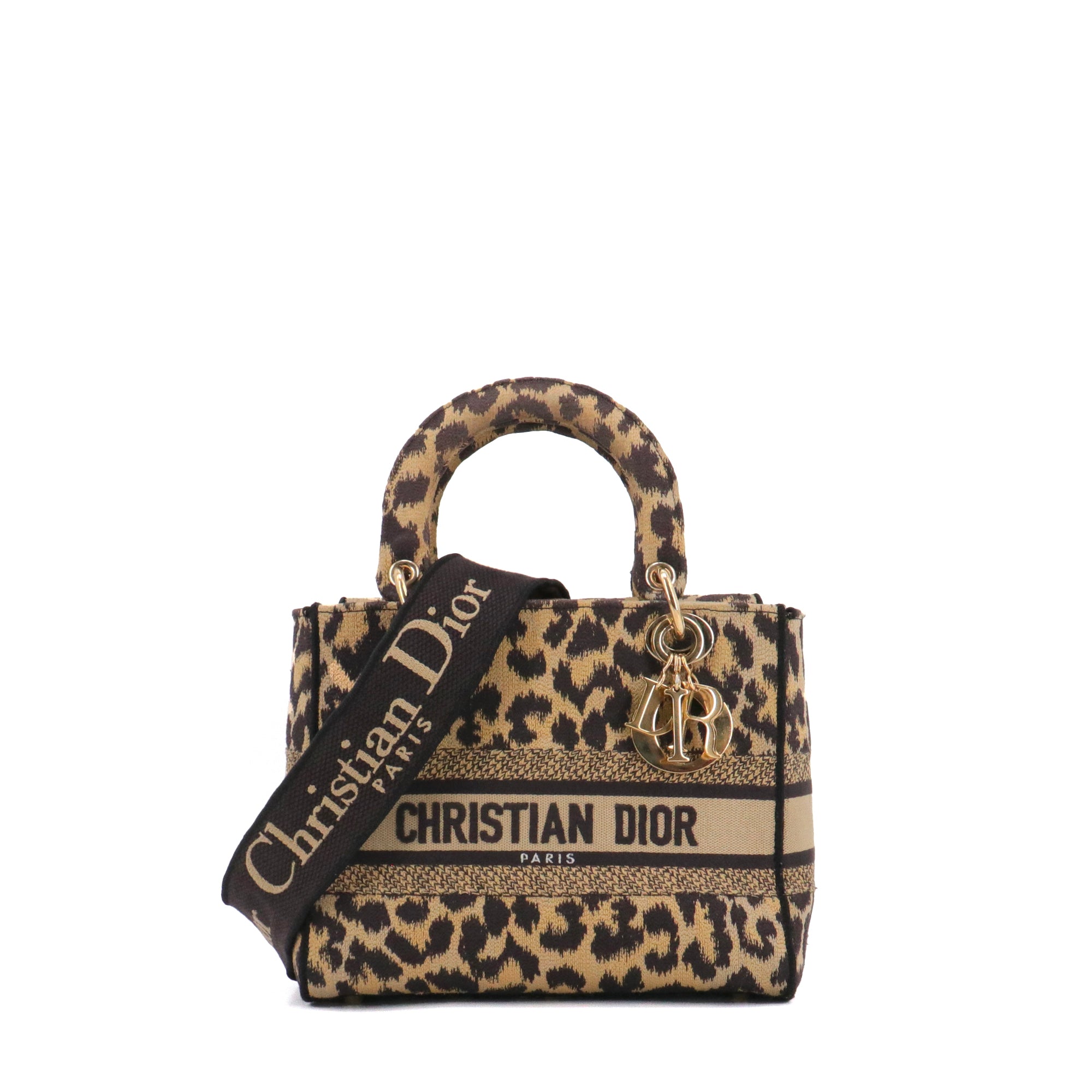 DIOR - Lady Dior mini canvas shoulder bag